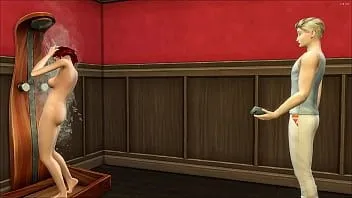 Play Stepson walks over his stepmother into the bathroom while she is taking a shower then he fucks her